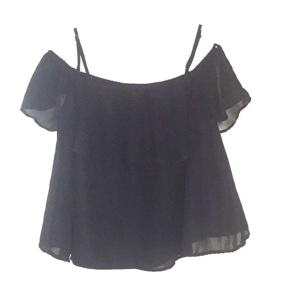 Off Shoulder Flowy Black Top